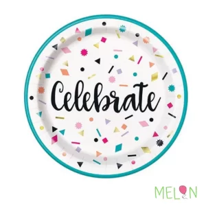 Celebrate Party Plates 7in – 8 count available at MelonMart Trinidad & Tobago with nationwide delivery