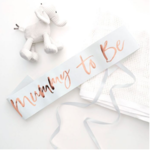 Rose Gold Mum to be Baby Shower Sash available at MelonMart Trinidad & Tobago with nationwide delivery