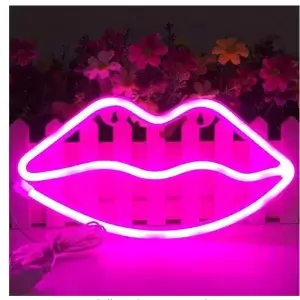 Pink Lips Neon Lights (LED) available at MelonMart Trinidad & Tobago with nationwide delivery