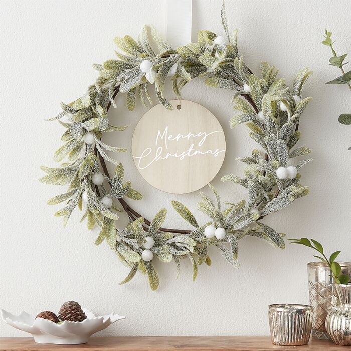 Mistletoe and Merry Christmas Wreath - Melon Mart