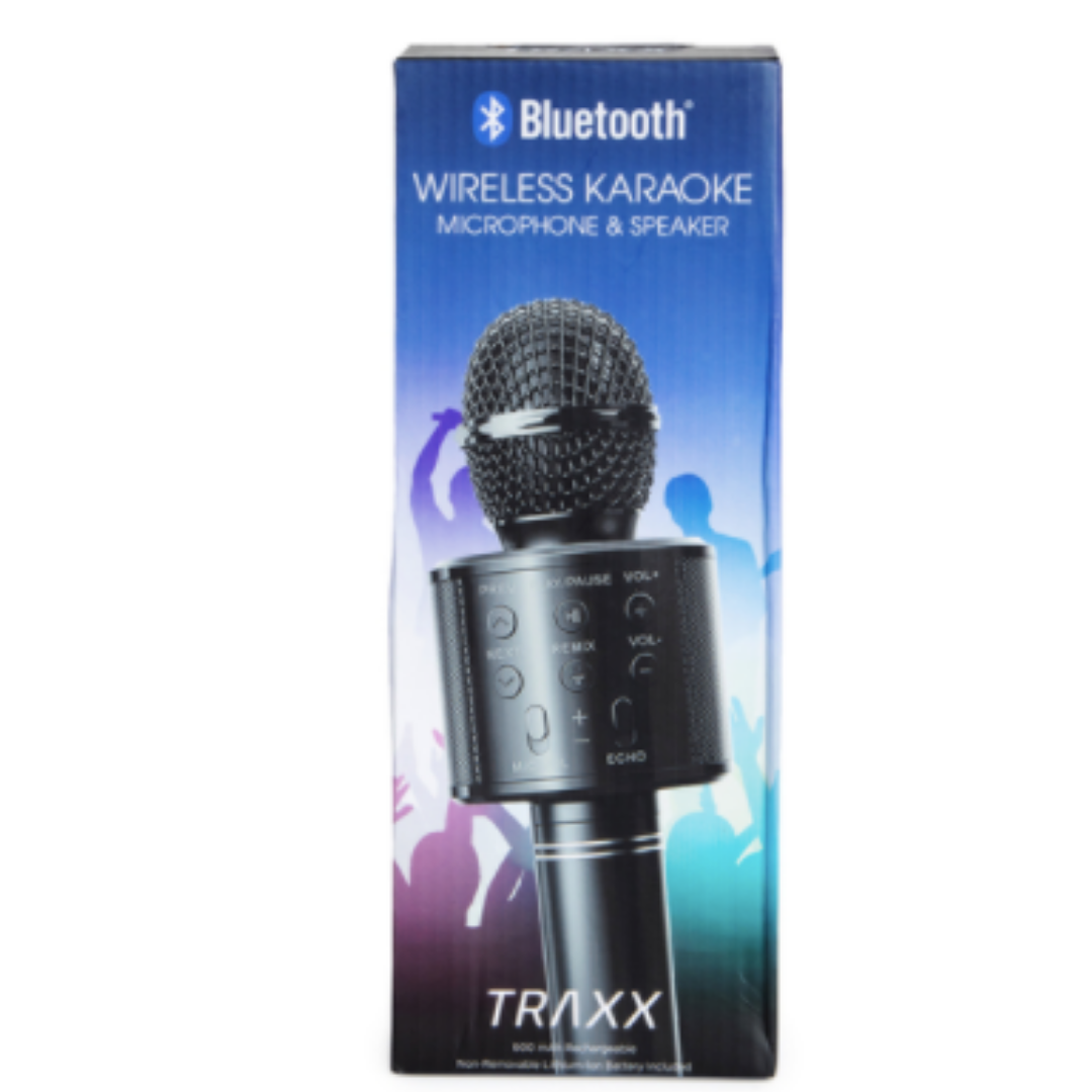 Wireless bluetooth karaoke microphone with built in speaker