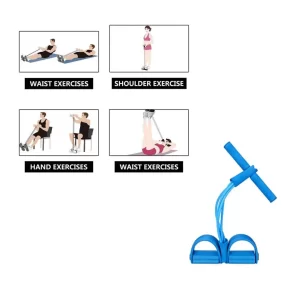 Multifunction 4-Tube Resistance Band Rower – Black or Blue available at MelonMart Trinidad & Tobago with nationwide delivery