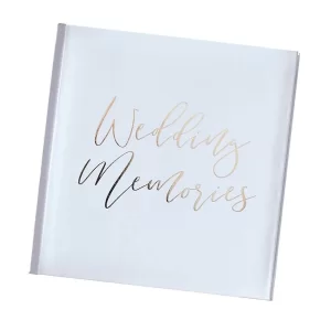 White & Gold Wedding Photo Album available at MelonMart Trinidad & Tobago with nationwide delivery