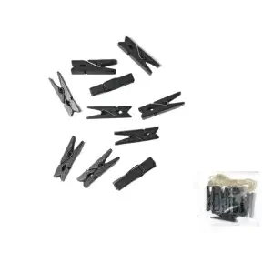 10 Mini Wooden Photo Clothespins (includes 47 inches of twine) Room decor accessory – Black available at MelonMart Trinidad & Tobago with nationwide delivery