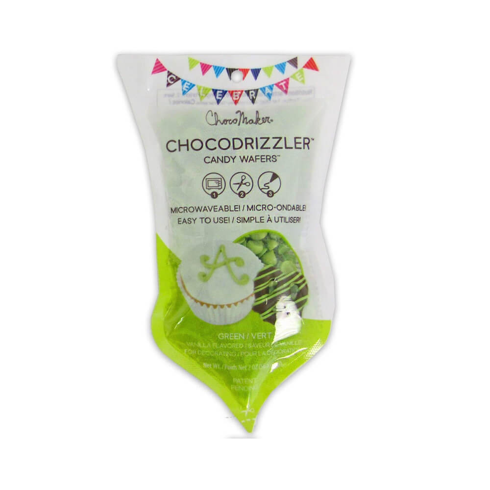 Bright Green Chocodrizzler Candy Wafers, 2 oz