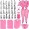 33pc Icing Piping Tip Set includes baking cups and icing smoothers
