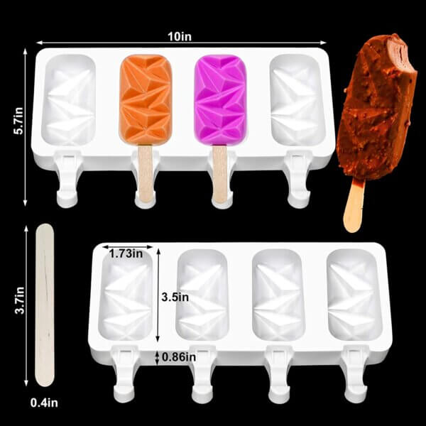 Geometric Popsicle Mold for Ice Cream or Cakesicle - Image 3