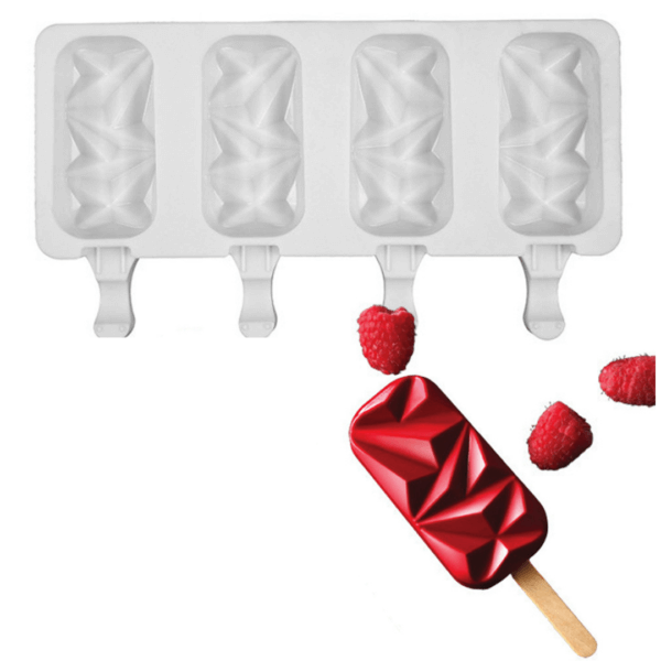 Geometric Popsicle Mold for Ice Cream or Cakesicle