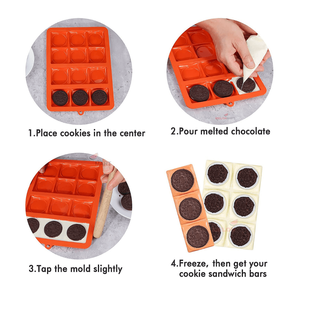 Chocolate covered Oreo cookie bar mold – 3 bar and 6 bar available at MelonMart Trinidad & Tobago with nationwide delivery