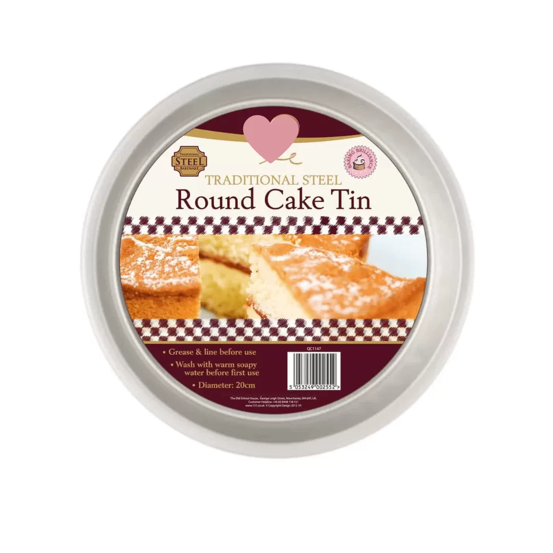 Traditional Steel Round Cake Tin 20cm (7.8 inches) available at MelonMart Trinidad & Tobago with nationwide delivery
