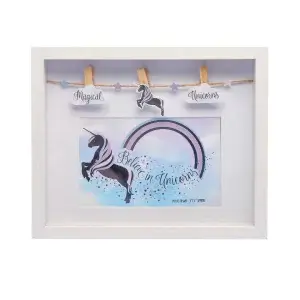 White Wooden Unicorn Photo Frame available at MelonMart Trinidad & Tobago with nationwide delivery