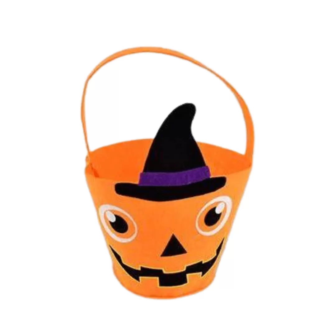 Trick or Treat Halloween Pumpkin Felt Basket available at MelonMart Trinidad & Tobago with nationwide delivery