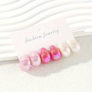 Pink 3-Piece Tear Drop Set