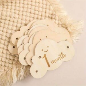 Cloud-Shaped Baby Milestone Cards – Cute Photo Props for Newborn Memories