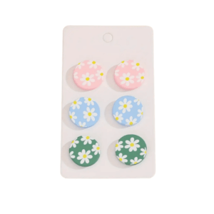 Set of 3-Round Flower Earring