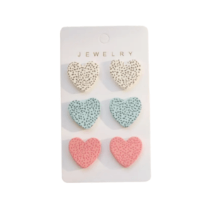 3-Piece Spotted Heart Earring Set