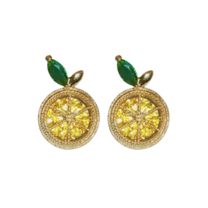 Gold Lemon Earring Set
