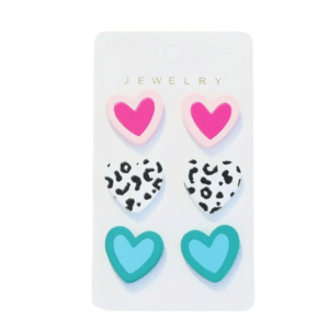 3-Piece Fun Heart Earring Set