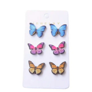 Butterfly Multicolor 3-Piece Earring Set