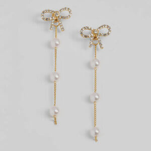 Long Bow Pearly Earring Set
