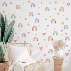 82pcs Boho Rainbow Wall Decals