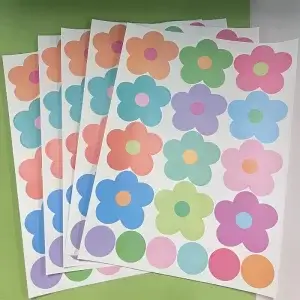 54pcs Boho Chic Flower Wall Decals