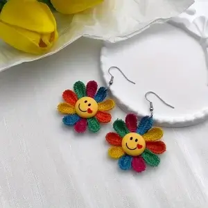 Colorful Smiley Face Earring