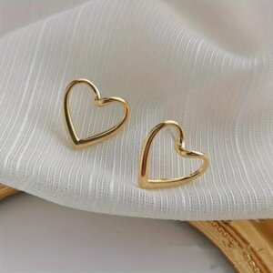 Gold Heart Earring Set