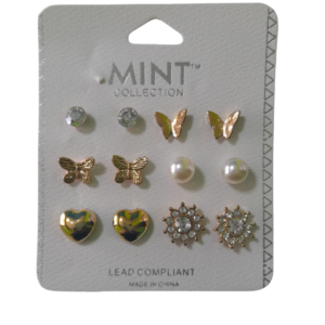 Mint Collection 6 Piece Earring Set