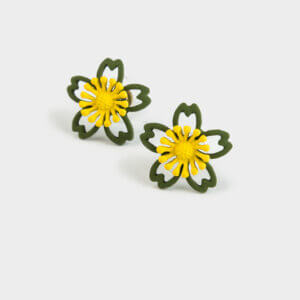 Green Flowers Earring