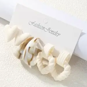 White 3-Piece Earring Set